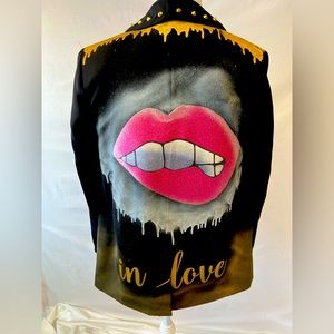 One of a kind designed black blazer. Small.
